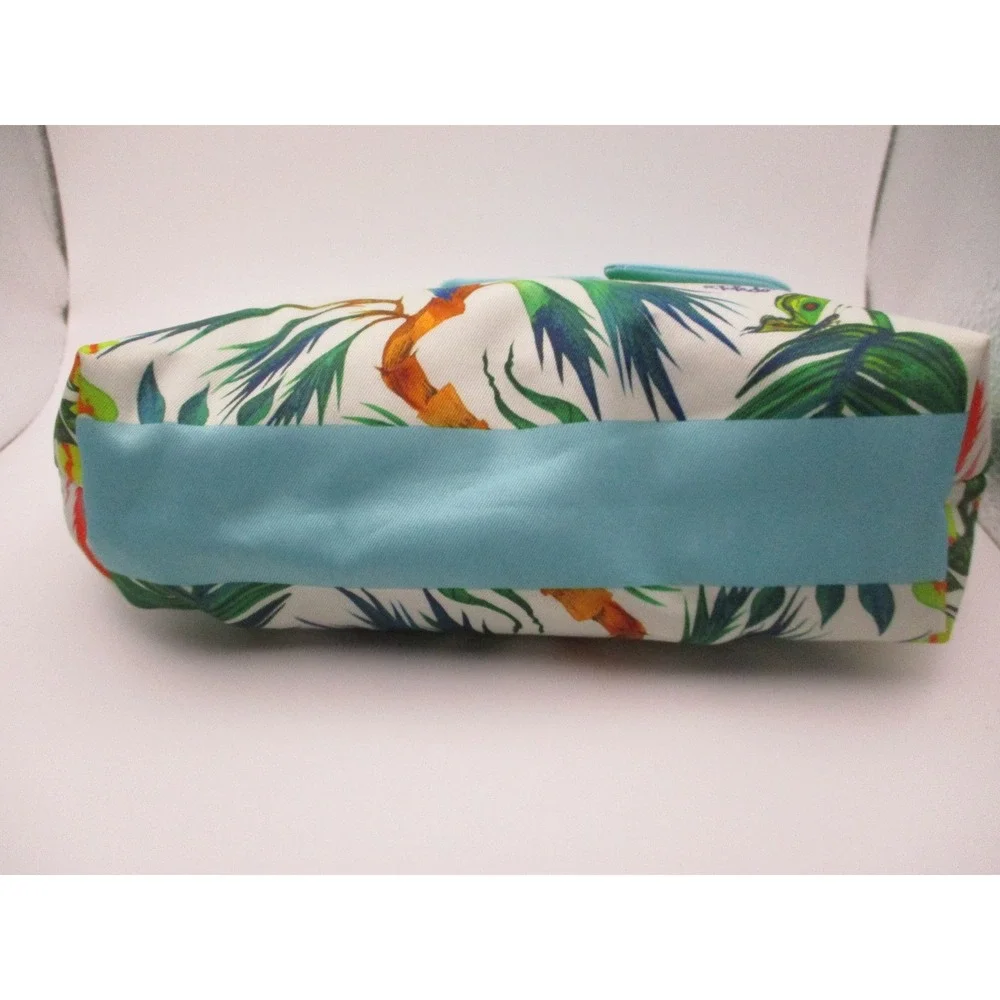 Estee Lauder Ruben Toledo Tropical Parrot Makeup Bag Blue White Floral‎ Cosmetic
